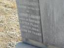 
William B. NATION,
husband of Harriet S. NATION,
father,
died Gowrie Little Plain 11 Aug 1902 aged 46 years;
Meringandan cemetery, Rosalie Shire
