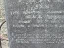 
Jane,
daughter of W. & I. WOOD,
died 28? Dec 1893 aged 2 years 6 months;
Meringandan cemetery, Rosalie Shire
