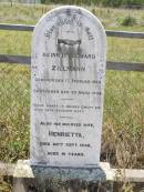 
Heinrich Edward ZILLMAN,
born 17 Feb 1843 died 22 March 1904;
Henrietta, wife,
died 26 Sept 1936 aged 91 years;
Milbong St Lukes Lutheran cemetery, Boonah Shire
