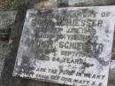 
Emma SCHIESSER,
died 27 Jan 1949 aged 79 years;
Kasper SCHIESSER,
died 21 Sept 1961 aged 94 years;
Minden Baptist, Esk Shire
