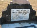 
Christian F BEUTEL
27 Sep 1907, aged 63
Minden Zion Lutheran Church Cemetery
