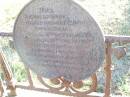 
Sophie DOWE, mother,
born 4 Oct 1842 died 12 July 1904;
St Johns Evangelical Lutheran Church, Minden, Esk Shire
