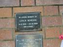 
Leslie BENECKE,
9-2-1913 - 23-6-1988;
Mooloolah cemetery, City of Caloundra


