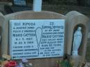 
Mario GATTERA,
husband father,
born 1-7-1937,
died 22-8-1960 aged 23 years;
Pietro GATTERA,
husband father,
died 9-8-94 aged 84 years;
Mooloolah cemetery, City of Caloundra

