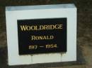 
Ronald WOOLDRIDGE,
1917 - 1954;
Mooloolah cemetery, City of Caloundra


