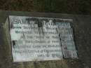 
Samuel RABJOHNS,
born Devonshire Wales UK 1848,
migrated Australia 1885 on Duke of Hampshire
with wife Sarah & 5 children,
selected land on Mooloolah River,
graxing cattle & established a saw mill,
died 1931;
Sarah,
wife of Samuel RABJOHNS,
died 3 Aug 1927 aged 88 years;
Thomas William RABJOHNS,
son,
died 19 Sept 1917 aged 39 years;
Mooloolah cemetery, City of Caloundra


