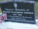 
Maxine Elizabeth GEORGE,
1953 - 1995,
missed by Keith, Lauren & Amy;
Mooloolah cemetery, City of Caloundra

