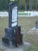 
Ann Isabella TRAILL,
wife mother,
died 3 Aug 1919 aged 75 years;
Mooloolah cemetery, City of Caloundra


