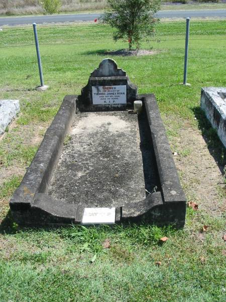 Thomas James RYAN,  | father,  | died 26 Dec 1938 aged 73 years;  | Moore-Linville general cemetery, Esk Shire  | 