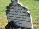 
Eileen May RYAN,
sister,
died 18 Oct 1954 aged 66 years;
John (Jack),
husband,
died 18 May 1946 aged 58 years;
Moore-Linville general cemetery, Esk Shire
