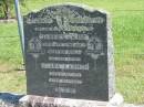 
James GANNON,
husband father,
died 27 June 1943 aged 64 years;
Clara GANNON,
mother,
died 11 Cot 1951 aged 73 years;
Moore-Linville general cemetery, Esk Shire
