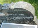 
Harriet Ruth KIRBY,
wife mother nanna,
died 16 Feb 1998 aged 91 years;
John Edward KIRBY,
husband father,
died 2 July 1961 aged 61 years;
Moore-Linville general cemetery, Esk Shire
