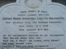 
Sophia Maria Dorothea Lisetta HOLZAPFEL
(wife of Hermann HOLZAPFEL)
b: 12 Apr 1857, d: 8 Aug 1913
Hermann HOLZAPFEL
b: 14 Jun 1851 d: 28 Jul 1927
Mt Cotton  Gramzow  Cornubia  Carbrook Lutheran Cemetery, Logan City

