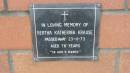 
Bertha Katherina KRAUSE
d: 22 Nov 1973, aged 76

Mount Cotton St Pauls Lutheran Columbarium wall 


