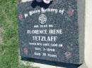 
Florence Irene TETZLAFF
3 Sep 1998, aged 78
Mount Beppo Apostolic Church Cemetery
