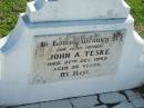 
John A TESKE
27 Dec 1942, aged 56
Mount Beppo Apostolic Church Cemetery
