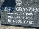 
Henry GRANZIEN
b: 17 Oct 1902, d: 17 Jan 1990
Mount Beppo Apostolic Church Cemetery
