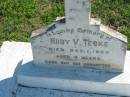
Ruby V TESKE
1 Dec 1920, aged 4
Mount Beppo Apostolic Church Cemetery
