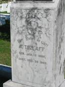 
A TEZLAFF
b: 15 Jan 1886, d: 30 Dec 1903
Mount Beppo Apostolic Church Cemetery

