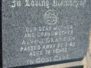 
Alvine GRANZIEN
25 Feb 1980, aged 78
Mount Beppo Apostolic Church Cemetery
