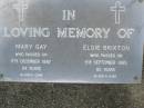 
Mary GAY,
died 17 Dec 1987 aged 94 years;
Elsie BRIXTON,
died 5 Sept 1985 aged 85 years;
Mudgeeraba cemetery, City of Gold Coast
