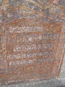 
parents;
Donald Milne CORMACK,
died 17 June 1948 aged 62 years;
Mary Louisa CORMACK,
died 16 Aug 1954 aged 58 years;
Mudgeeraba cemetery, City of Gold Coast
