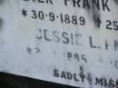 
Peter Frank KNACK,
30-9-1889 - 25-6-1964;
Jessie L. KNACK,
21-8?-1886 - 10-8-1974;
Mudgeeraba cemetery, City of Gold Coast
