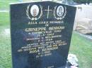 
Giuseppe BENIGNO,
born 15-8-1905 Enfideville Tunis,
died 2-1-1986 Melbourne;
Rosa BENIGNO,
wife mother,
6-1-1910 - 15-9-2000;
Mudgeeraba cemetery, City of Gold Coast
