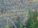 
Johanna Franziska SCHOPF,
wife mother,
22-4-1937 - 29-3-2003;
Walter Joseph,
son,
21-3-1964 - 27-11-1997;
Mudgeeraba cemetery, City of Gold Coast
