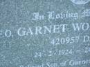 
Garnet Wolsley JUDD,
24-2-1924 - 24-4-2001,
son of Garnet & Dorothy,
brother of Thomas, Joan & Colin,
father of Carrington & Gabrielle;
Mudgeeraba cemetery, City of Gold Coast
