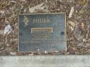 
Raymond Charles POTIER,
9-12-1922 - 16-7-2003,
husband of Marguerite,
father of Elaine, Deborah, Steven & Andrew;
Mudgeeraba cemetery, City of Gold Coast
