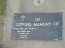 
Frieda MULLER-TANNER,
died 27 March 2001 aged 88 years;
Mudgeeraba cemetery, City of Gold Coast
