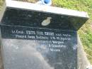 
Keith Ivor KNIGHT,
died 2-6-91 aged 62 years,
husband of Margaret,
father grandfather;
Mudgeeraba cemetery, City of Gold Coast
