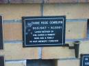 
Diane Rose COWBURN,
30-5-1947 - 8-1-2001,
mother of Kim, Karen & Robert;
Mudgeeraba cemetery, City of Gold Coast
