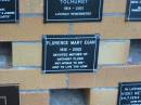 
Florence Mary EGAN,
1912 - 2002,
mother of Anthony Flood;
Mudgeeraba cemetery, City of Gold Coast
