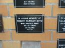 
Robert Kennedy BOYD,
died 23-3-1998 aged 81 years;
Mudgeeraba cemetery, City of Gold Coast
