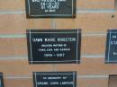 
Dawn Marie KRIGSTEIN,
1946 - 1987,
mother of Tony, Lisa & Damian;
Mudgeeraba cemetery, City of Gold Coast
