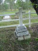 
Harry Persse Barnard DELPRATT,
husband of Karin,
father of Jenny, John & David,
son of C. & J. DELPRATT,
1913 - 1951;
Karin Elizabeth (nee AAGAARD), wife,
29-8-22 - 22-7-79;
Mundoolun Anglican cemetery, Beaudesert Shire

