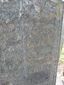 
Florence May CLARK, wife mother,
died 15 March 1945 aged 61 years;
George Oakworth CLARK, husband,
died 22 Dec 1958 aged 79 years;
Mundoolun Anglican cemetery, Beaudesert Shire
