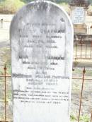 
Henry CHAPMAN, husband,
died from injuries 29 Jan 1912 aged 74 years;
Martha CHAPMAN, 
died 27 July 1915 aged 78 years;
Frederick William CHAPMAN.
died 13 July 1923 aged 47 years;
Murphys Creek cemetery, Gatton Shire

