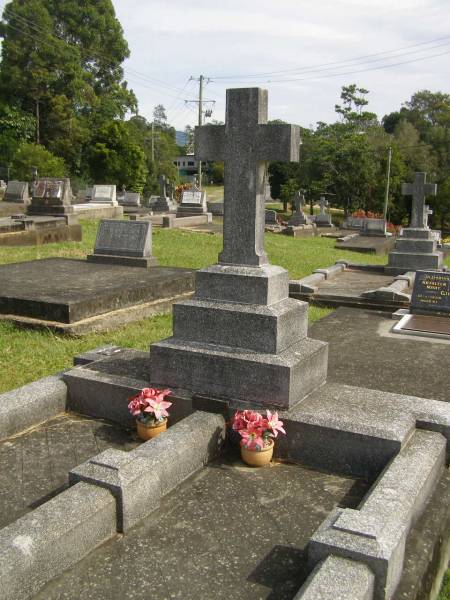 [Edward Thomas?] NUNAN,  | died 17 April 1937 aged 74 years;  | Anastasia NUNAN,  | died 8 Aug 1952 aged 73 years;  | Murwillumbah Catholic Cemetery, New South Wales  | 