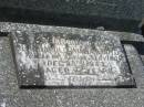 
Thomas William BOYD,
husband father,
died 23 Dec 1962 aged 76 years;
P.O. Harold William BOYD,
killed on active service 28 Dec 1943 aged 22 years;
Murwillumbah Catholic Cemetery, New South Wales
