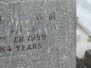 
John Vaughan LARKIN,
died 6 Feb 1959 aged 84 years;
Murwillumbah Catholic Cemetery, New South Wales
