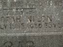 
James NILON,
husband father,
died 13 Feb 1951 aged 68 years;
Honoria NILON,
died 3 July 1968 aged 85 years;
Murwillumbah Catholic Cemetery, New South Wales
