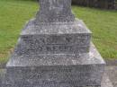 
Frances Mary OKEEFE,
died 17 July 1939 aged 33 years;
Mary Patricia (Patty) OKEEFE,
died 25 Aug 1936 aged 3 years;
Murwillumbah Catholic Cemetery, New South Wales
