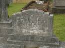 
Eliza TWOHILL,
wife mother
died 2 May 1944 aged 60 years;
Alexander Edward TWOHILL,
father,
died 17 July 1966 aged 89 years;
Murwillumbah Catholic Cemetery, New South Wales
