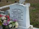 
Henry G WEBER
16 May 1959
59 yrs

Mary A WEBER
30 Jul 1988
88 yrs

Mutdapilly general cemetery, Boonah Shire
