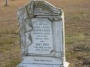 
Joseph A REED
Jan 25 1905
aged 63

Mary REED
27 Apr 1918
72 yrs

Mutdapilly general cemetery, Boonah Shire
