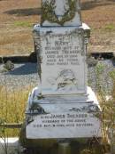 
Mary
wife of
James THEAKER
20 Jan 1930
80 yrs

husband
James THEAKER
9 Aug 1930
86 yrs

Mutdapilly general cemetery, Boonah Shire
