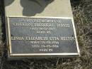 
Charles Theodore JERVIS
14-1-1967
aged 43

Linda Elizabeth Etta HELTON
b: 29-09-1894
d: 29-5-1984
aged 89

Mutdapilly general cemetery, Boonah Shire

